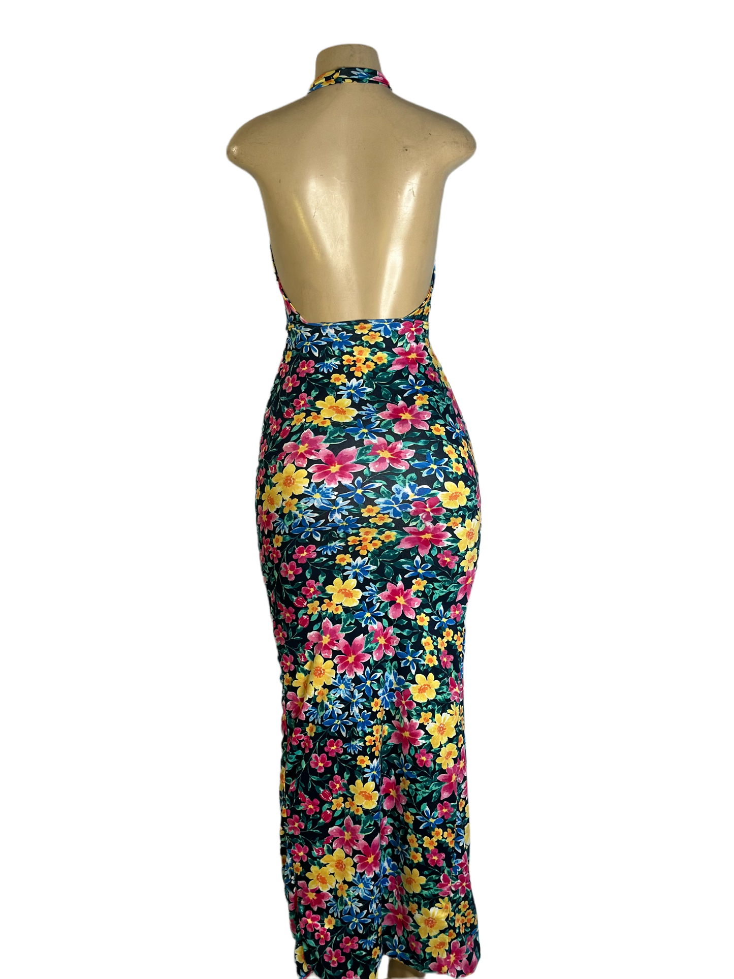 Summer flowery long sexy dress