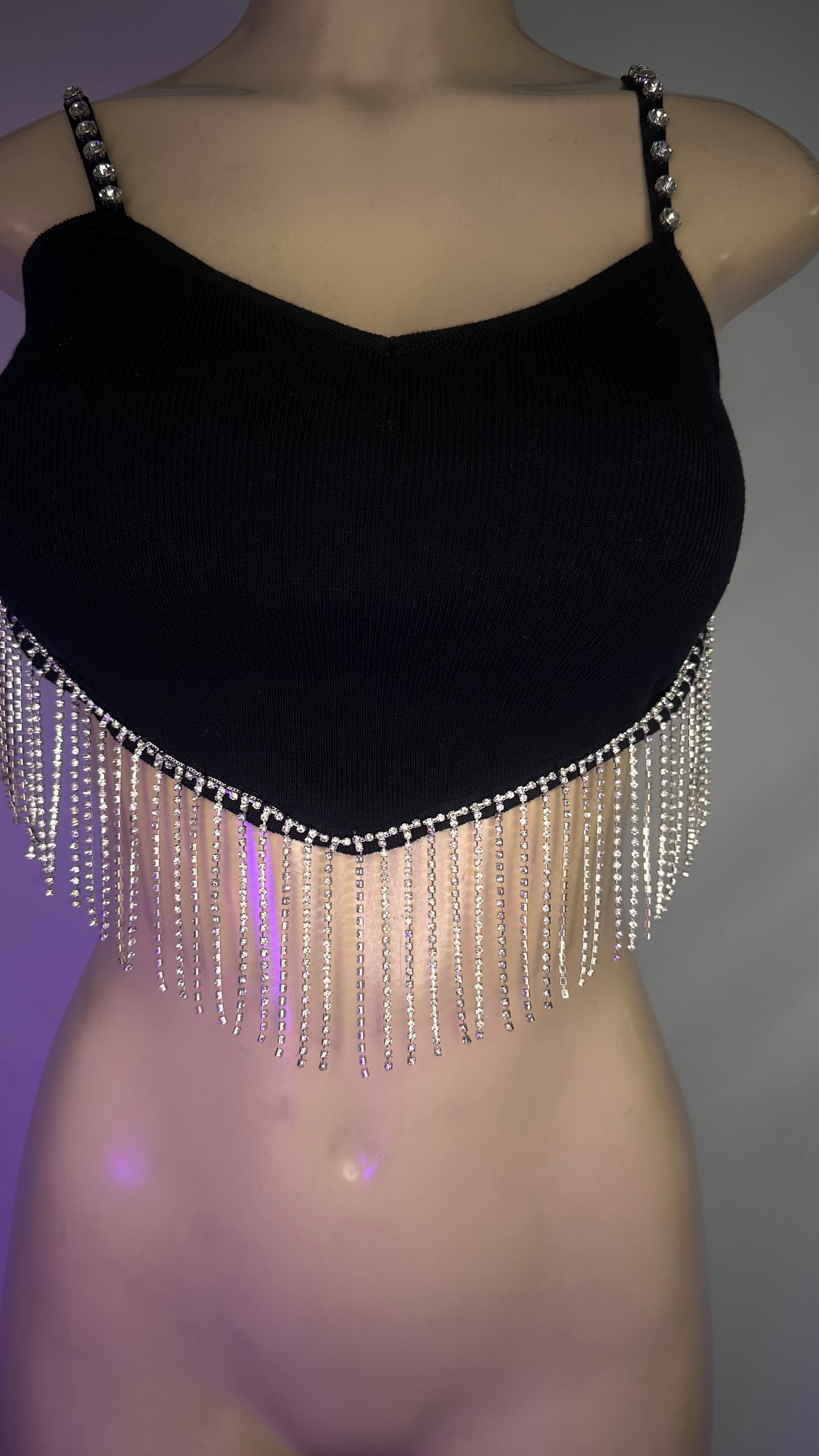 Black Rhinestone top