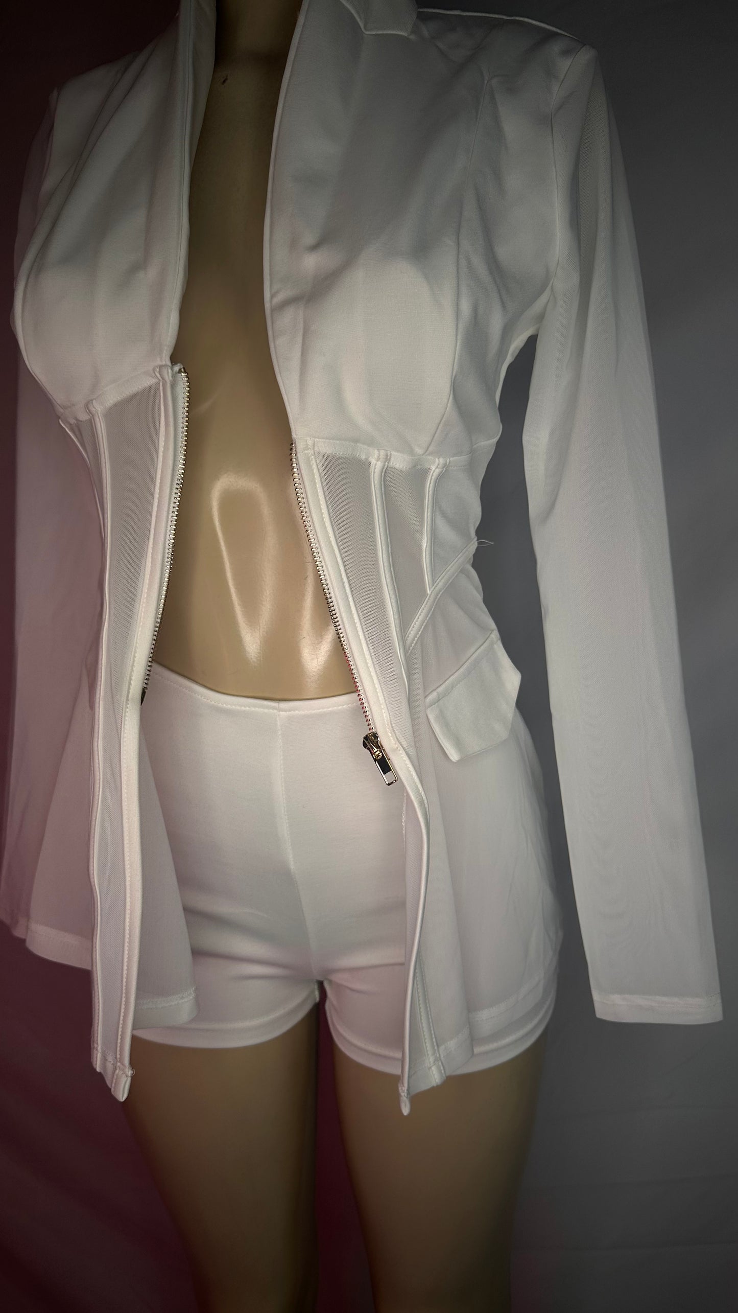 Sexy White blazer with shorts